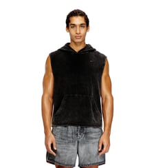 Sweat à capuche sans manches avec effet denim Diesel