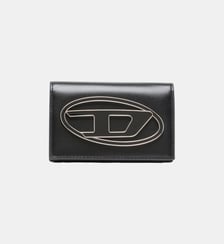 Porte-cartes en cuir avec Oval D émaillé Diesel