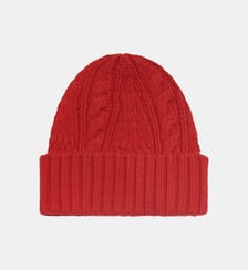 Bonnet à revers maille torsadée en cachemire Bompard