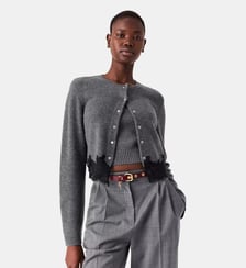 Twinset avec finitions en dentelle Maje