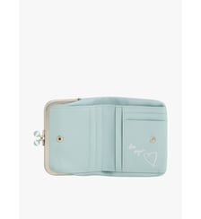 portefeuille à fermoir en cuir bleu ciel Agnès b.