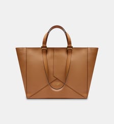  Sac cabas zippé M en cuir signature Lancel