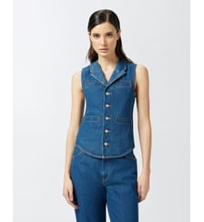 Reimagine pinko x patrick mcdowell gilet ajusté en jean Pinko