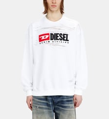 Sweat-shirt avec fils flottants dévorés Diesel