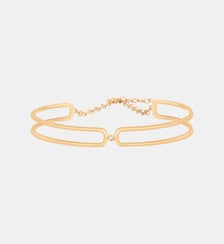 Bracelet jonc États d'Âme en Plaqué Or avec diamant blanc La Garçonne Diamant