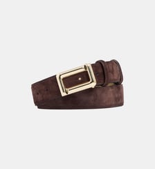 Ceinture en cuir suède boucle signature Lancel