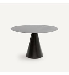 Table en métal acier effet usé, diamètre 120 cm, 6 couverts AM.PM