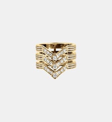 Bague Stairway 3 rangs Diamants et Or Jaune Statement