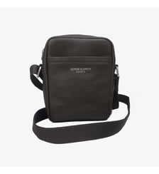 Sacoche bandoulière en cuir de vachette marron foncé Biarritz Serge Blanco