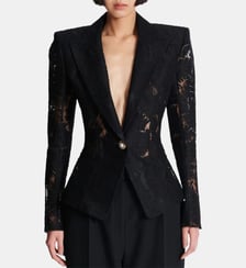 Veste 1 bouton ajustée en dentelle Balmain
