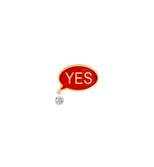 Boucle d'oreille / Pin's POP YES - Diamant brillant - Or jaune 750‰ La Brune & La Blonde