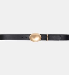 Ceinture en cuir avec boucle ovale Maje