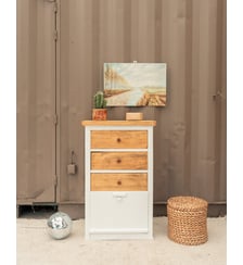 Meuble d'appoint en bois blanc Gilbert N°1916- Produit chiné Debongout