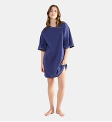 Chemise de nuit courte col rond en coton Laurence Tavernier