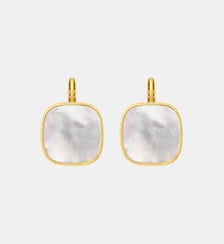 Boucles d'oreilles dormeuses carrées   doré à l'or fin - Ashanti Satellite