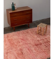 Tapis rose en laine naturelle Olivier N°37- Produit chiné Debongout