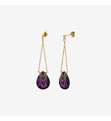 Boucles d'oreilles dorées améthyste - solange Caroline Najman