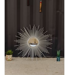 Miroir soleil en métal argenté Igor N°1134- Produit chiné Debongout