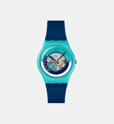 Montre Essentials Blanc, Turquoise SO28L400 Swatch