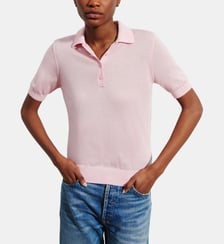 Polo droit en cachemire et soie Bompard