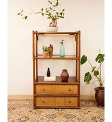 Étagère en rotin Gaëlle N°1538- Produit chiné Debongout