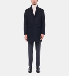 Manteau droit mi-long en laine Fursac