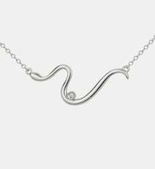 Collier Mille-et-une nuits | Le serpent en Argent avec diamant blanc La Garçonne Diamant