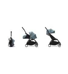 Poussette Yoyo3 - Pack 0+/6+ Aqua - cadre noir Stokke
