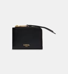 Mini portefeuille zippé en cuir signature Lancel