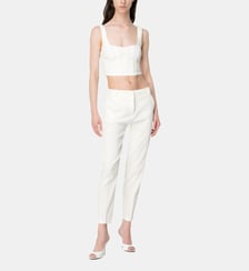 Pantalon cigarette en lin stretch Pinko