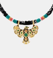 Collier ras de cou en tissu avec pendentif central TEEBY Hipanema