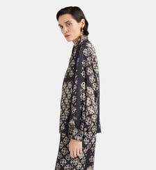 Blouse a manches longues margaret en satin de viscose imprime sur toute la surface Momonì