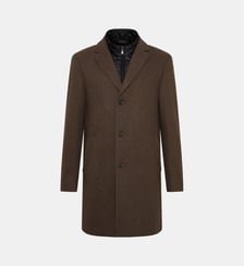 Manteau en laine et polyester avec parement amovible regular Deus Digel