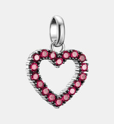 Pendentif Charm cœur avec pierres rouges Connect Thomas Sabo