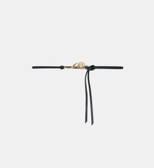 Ceinture en cuir et bijou fleur Maje