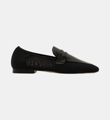 Giulia - Mocassins En Mesh Et Cuir Nappa Noir Parallèle