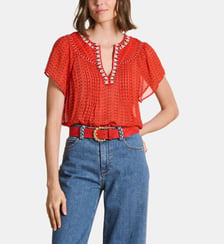 Blouse ample manches courtes à imprimé La Fée Maraboutée