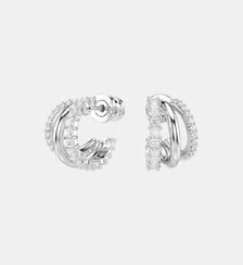 Anneaux d'oreilles Hyperbola, Mini, Métal rhodié Swarovski