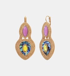 Boucles d'oreilles dormeuses  en métal perlé  - Mindoro Satellite