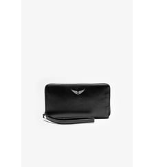 Portefeuille zippé en cuir -Noir-Taille unique Zadig&Voltaire