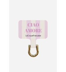 Adaptateur universel chaîne de téléphone avec attache ciao amore rose La Coque Française