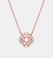 Collier Una, Trèfle à quatre feuilles, Rose, Doré à l’or rose 18 carats (750/1000) Swarovski