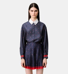 Jupe courte plissée satin Claudie Pierlot
