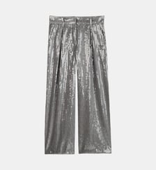 Pantalon ornée de sequins argentés DKNY