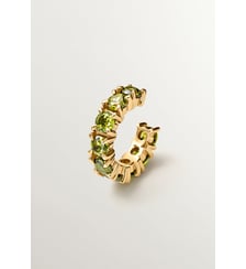 Bracelet d’oreilles plaqué or jaune 18K avec des cristaux verts Aristocrazy