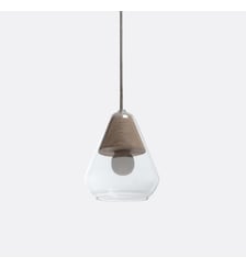 Suspension verre et bois Ø14 cm La Redoute Interieurs