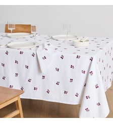 Nappe brodée, en coton et lin La Redoute Interieurs