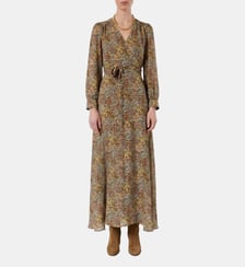 Robe longue portefeuille à fleurs - RIMAYA Gerard Darel