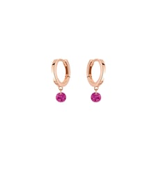 Mini Créoles CONFETTI - Rubis, poids total 0,30ct approx. - Or rose 750‰ La Brune & La Blonde