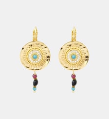 Boucles d'oreilles fines dormeuses   doré à l'or fin - Dakota Satellite
